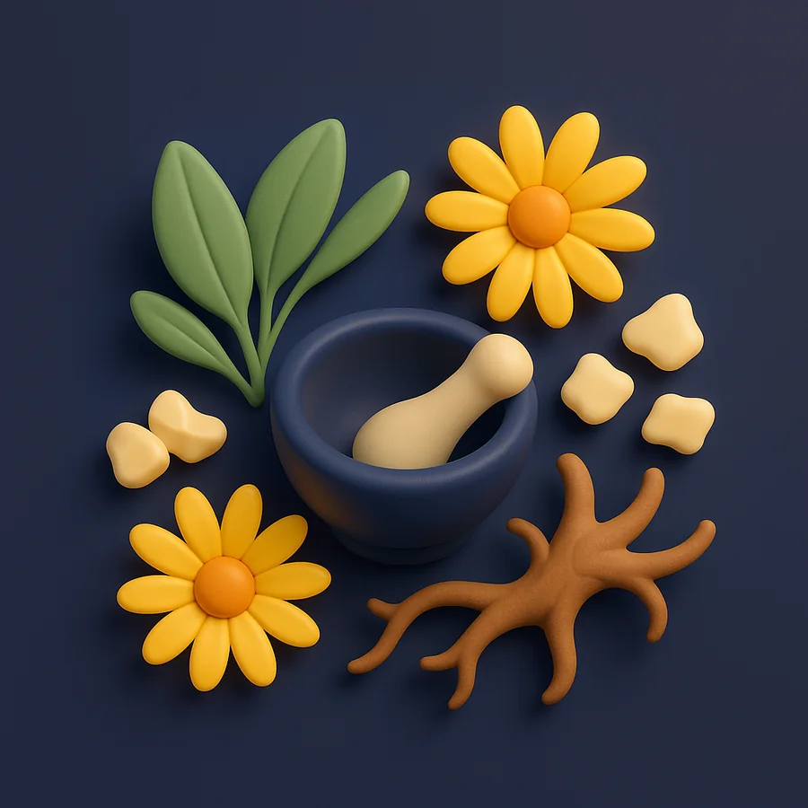 Ingredienti vegetali di Arthrovia: arnica, salvia, boswellia, arpagofito